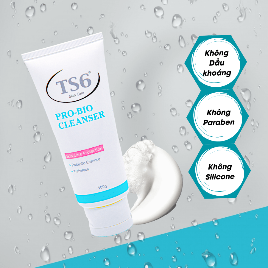 Làm sạch bằng Sữa Rửa Mặt TS6 là một bước quan trọng trong quá trình chăm sóc da trước khi đi ngủ